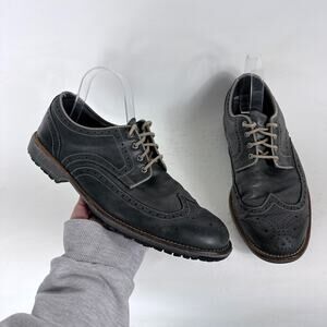 FootJoy Professional Oxford Shoes Men's 10 Black Leather Lace-Up Wing Tip Dress